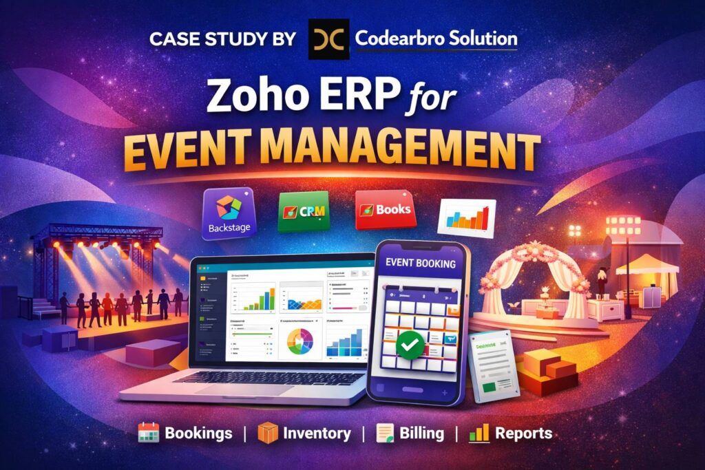 Zoho ERP for event management by codearbro